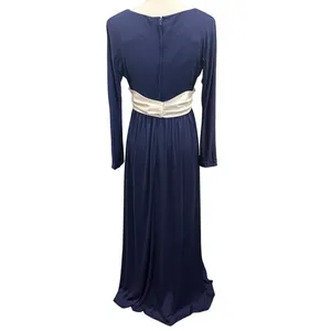 VTG‎ 70s Blue Bucolic Maxi Dress Bow Accent Boho Hippie Victorian Edwardian XS thumbnail 4