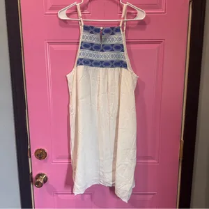 Earthbound White Boho‎ Sleeveless Halter Mini Sundress thumbnail 3
