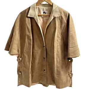 MJ Seattle Drape Coat Women’s One Size Camel Tan Brushed Cotton Cowl thumbnail 1