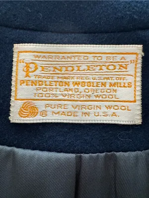 VTG Pendleton 100% Virgin Wool Women’s Navy Blue Blazer Sz 14 thumbnail 2