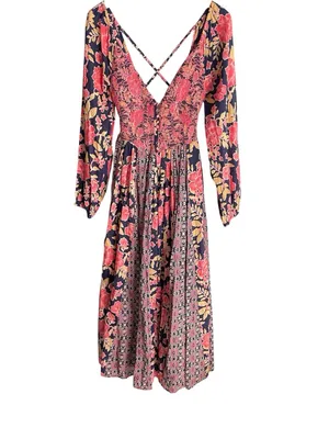 Free People A New Way Maxi Dress Navy Combo thumbnail 4