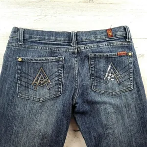 7 For All Mankind A Pocket Rhinestone Cropped Bootcut Jeans Women’s 29 Altered thumbnail 3
