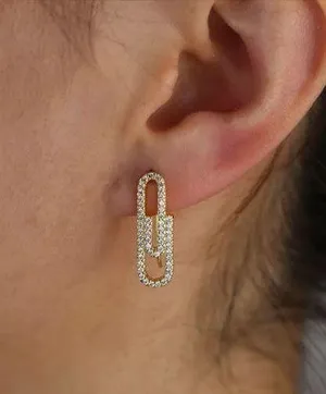 Gold filled paper clip earrings thumbnail 1
