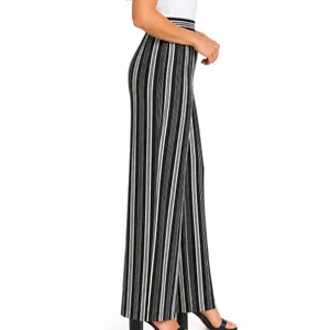 Goldie Women’s Medium Black White Striped Wide Leg Pull-On Pants 33” Inseam thumbnail 3
