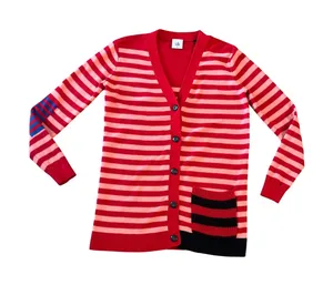 Cabi Catch All Cardigan Red Pink Striped Button Front Sweater XS thumbnail 1