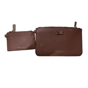 Anne Klein Women's‎ Brown Pebbled Leather Zip Wallet Cardholder Coin Pouch thumbnail 2