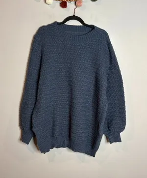 🔆 Amazon navy blue chunky sweater thumbnail 1