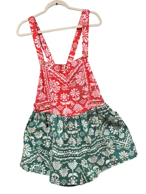 Free People Palm Bay Boho short overalls size M thumbnail 4