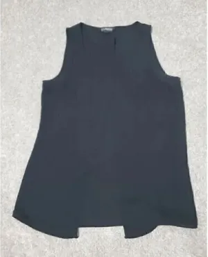 Express Women's Chiffon Split Back Tank Top Camisole Shirt Black Size S thumbnail 1