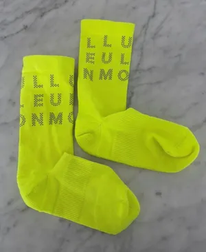 lululemon - Neon Yellow Crew Socks - Women’s Medium thumbnail 1