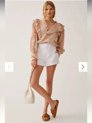 Anthropologie Maeve Colette Sailor High-Rise Shorts White Size 8 thumbnail 3