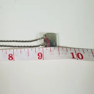 Gucci 925 Sterling Silver Square Logo Pendant Chain Necklace Made In Italy thumbnail 7