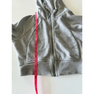 Ododos Women Gray Full Zip Cropped Hoodie Athleisure Sweatshirt Size S thumbnail 5