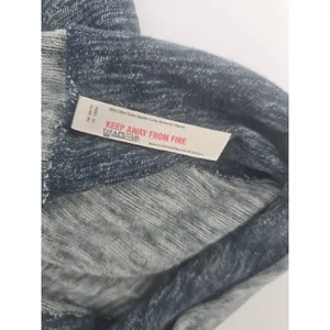 Free People FP Beach Pullover Womens M One Body Cowl Neck Blue Marled Raw Seam EUC thumbnail 5