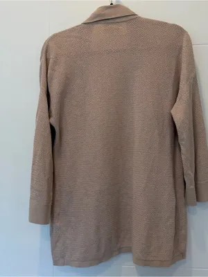 Wilfred Silk & Cashmere Open-Front Knit Cardigan Sweater S - Taupe thumbnail 4