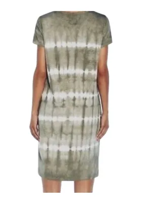 Gap Tie Dye T-Shirt Midi Dress Green Size XL Boho Casual Neutral Vacation Cute thumbnail 12