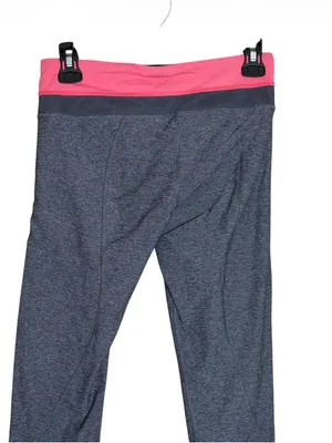 lululemon athletica Heathered Gray Leggings with Pink Waistband thumbnail 5