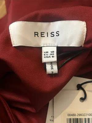 REISS Xena Halterneck Draped Maxi Dress Size UK 10/US 6 $345 Burgundy thumbnail 4