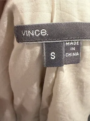 Vince Beige Leather Draped Moto Jacket Size Small thumbnail 7