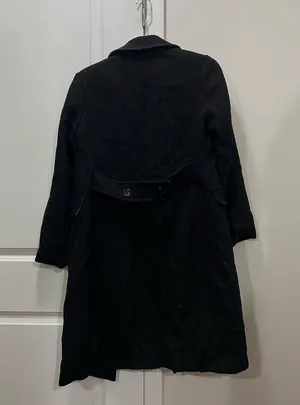 Kate Spade Black Wool Blend Notch Collar Coat Size Small $450 thumbnail 7