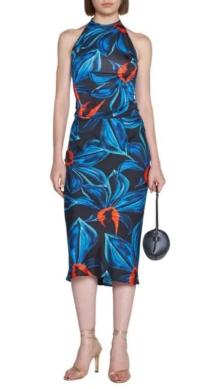 Louisa Ballou Halter Top Night Blooming Orchid Womens Size XS thumbnail 3
