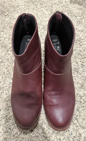 Toms Leila oxblood leather booties size 9.5 thumbnail 1