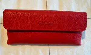 GUESS Red Pebbled Leather Glasses Case thumbnail 1