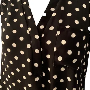 Papermoon Polka Dot V-Neck Sleeveless Blouse in Black & White Size Large thumbnail 3