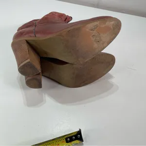 Steve Madden Cowgirl Boots Distressed Slouch Leather Mid Calf Brown Red 6M Boho thumbnail 9