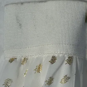 Vince Camuto Pleated Midi Skirt Gold Dot Elastic Waist Ivory XL‎ thumbnail 7