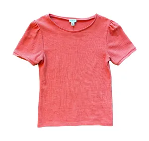J.Crew Orange Textured Short Sleeve Top thumbnail 1