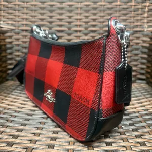 Coach Jes Baguette With Buffalo Plaid Print C6818 thumbnail 2