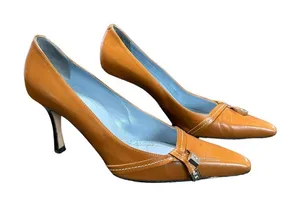 Lambertson truex women's vintage‎ brown pointed stiletto heels size 37.5 thumbnail 1