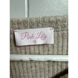 Pink Lily Beige Oversized Pullover Top Medium thumbnail 3