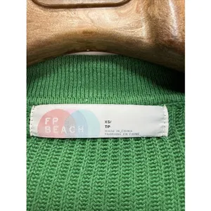 Free People Beach Picnic‎ Sweater Romper Size XS Green Cotton Linen Ribbed Knit thumbnail 3