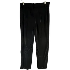 Zara Velvet Pants Womens S Black Straight Leg Luxurious Soft Trouser Retro Chic‎ thumbnail 4