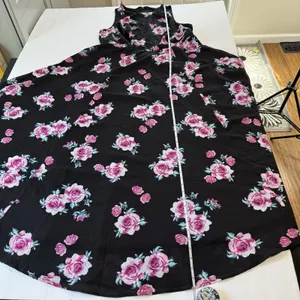 Torrid Black Pink Floral Georgette Sleeveless‎ Maxi Dress Size 16 thumbnail 11