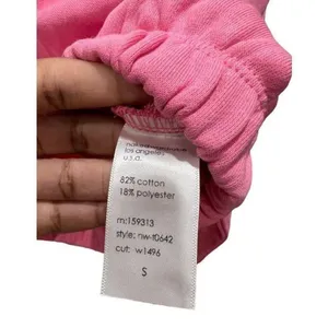 Naked Wardrobe NEW Women Small Pink Crop Long Sleeve Sweatshirt Hoodie thumbnail 4
