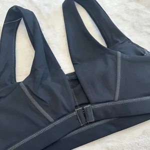NWT Offline by Aerie Black with Gray Stitching Goals Padded Sports Bra - Size: M thumbnail 6