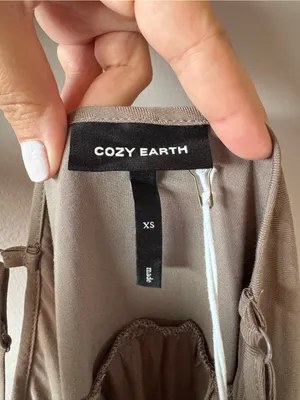 Cozy Earth‎ NWT Women’s Sunset Gathered Flowy Maxi Dress in Ebony Size XS thumbnail 4