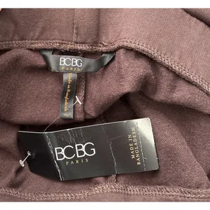 BCBG Tasha Wide Leg Sweat Pants Size XL Dark Brown French Terry Lounge Comfort thumbnail 5