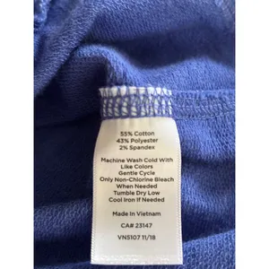 T by Talbots Womens Blue Space Dye Full Zip Mock Neck Active Jacket Petite P thumbnail 7
