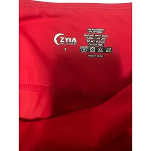 ZYIA Active Red Leggings Womens 4 Logo Side Stripe Ankle Zip Athletic Yoga Pants thumbnail 3