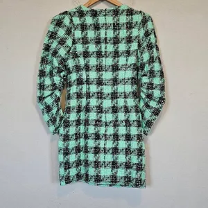 Atoir Leave Me Be Dress Aspen Green Plaid Tweed Mini Dress XS NWT Ruffle thumbnail 3