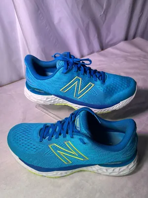 New Balance Blue Athletic Sneakers with Lime Accents thumbnail 3