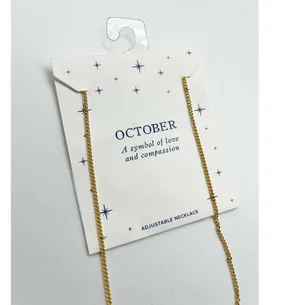 NWT Halos & Glories Gold Tone October Birth Month Birth Stone Pendant Necklace thumbnail 3