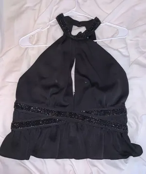 Express Black Halter Top thumbnail 1