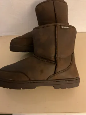 BearPaw Women brown leather short classic boots US 11 thumbnail 10