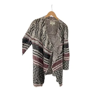 Lucky Brand Open Front Cardigan Sweater Knit‎ Bohemian Style Striped thumbnail 5