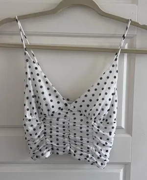 Urban Outfitters Black and White Polka Dot Camisole thumbnail 1